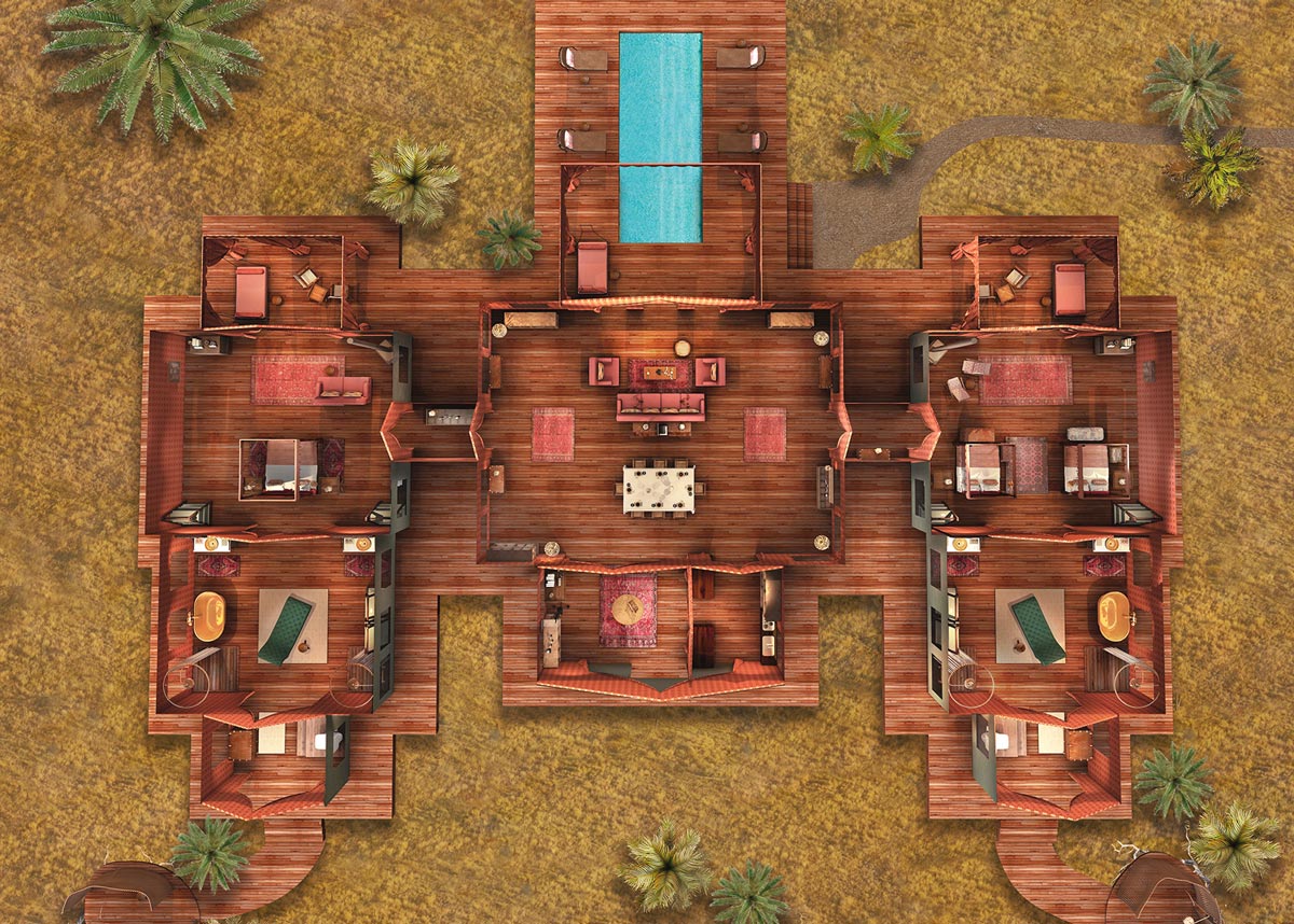 Camp layout of Jack's Private Camp, IntoBotswana.com